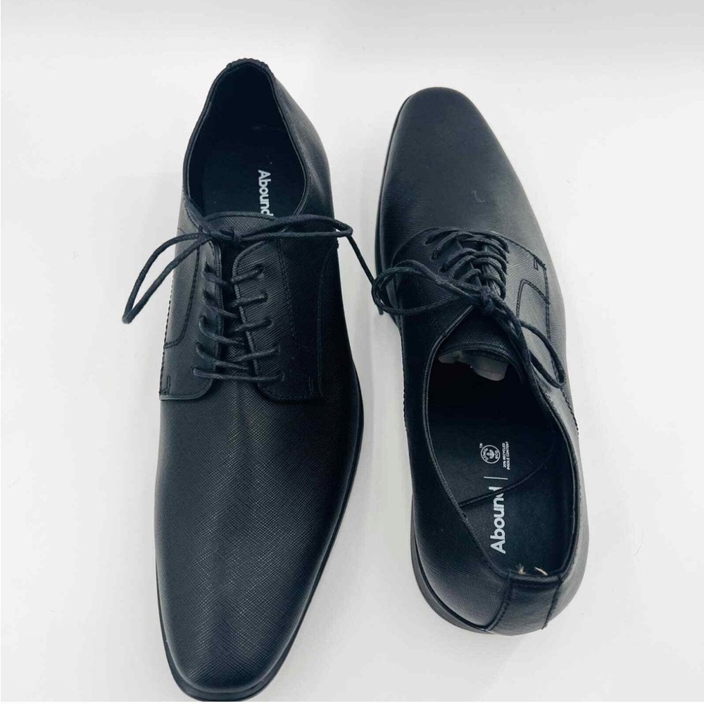 Abound Black Plain-Toe Derby Lace-Up Dress Shoes